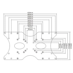 400x200 VESA Extension Plate | TVB-110