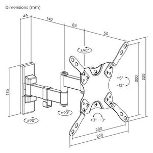 Low Cost Full-Motion TV Wall Mount | TVB-102