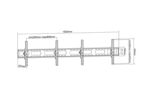 Double Tiltable TV Wall Bracket Counter rail | TVB-100