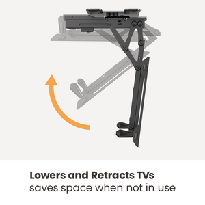 Supporto da soffitto per TV ribaltabile girevole intelligente di grandi dimensioni per giunti a soffitto in legno | TVB-107