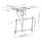 Supporto da soffitto per TV ribaltabile girevole intelligente di grandi dimensioni per giunti a soffitto in legno | TVB-107