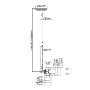 Telescopic LCD Ceiling Mount | TVB-86