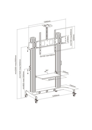 Massive mobile presentation bracket | TVB-99