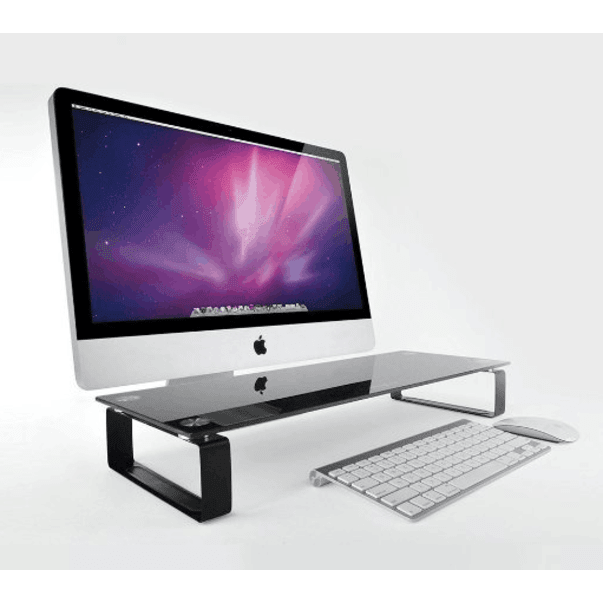 Monitor riser Black Tempered Glass | TVB-41